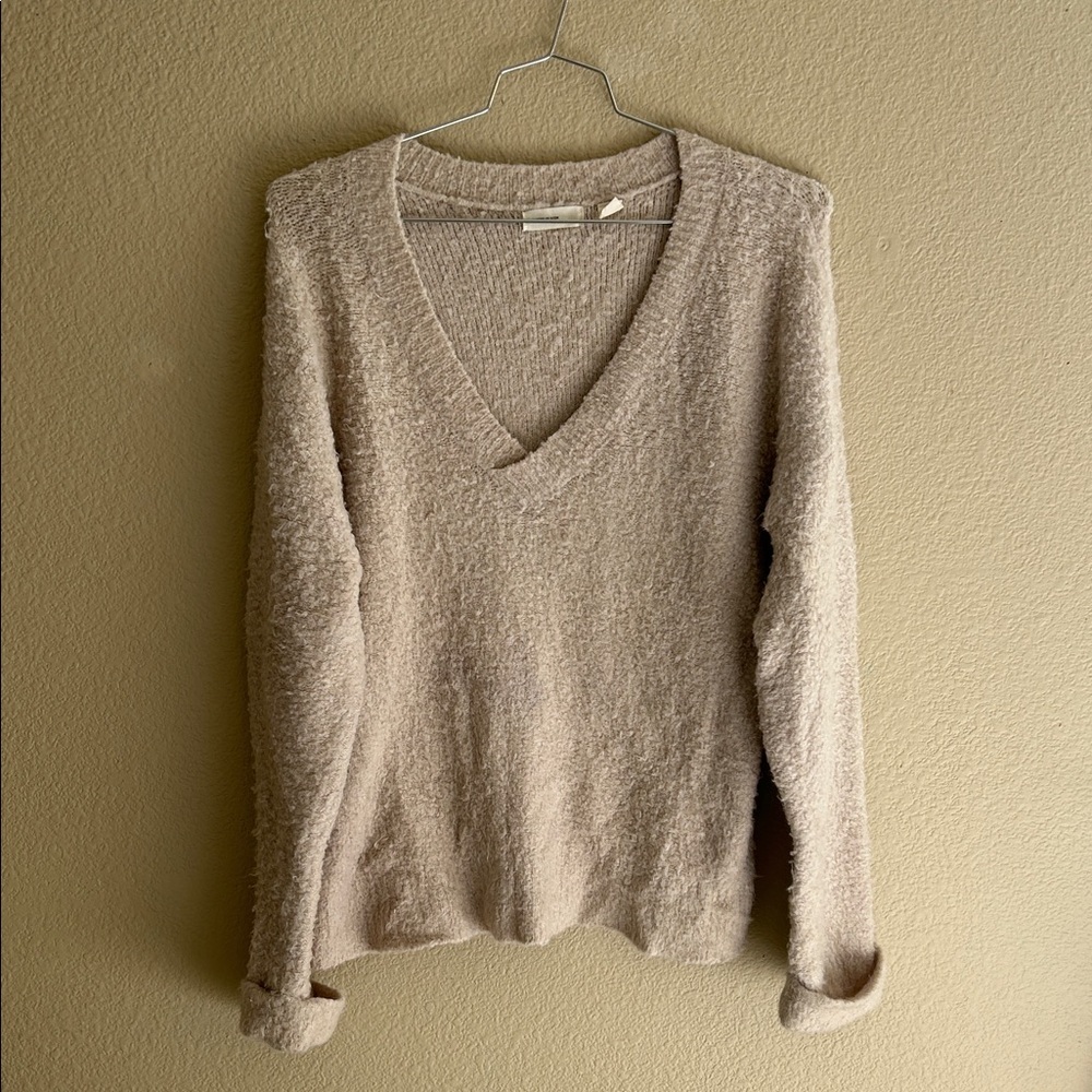 Elegant Beige V-Neck Sweater